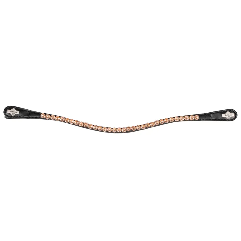 LeMieux Classic Diamante Browband - Black Leather Rose